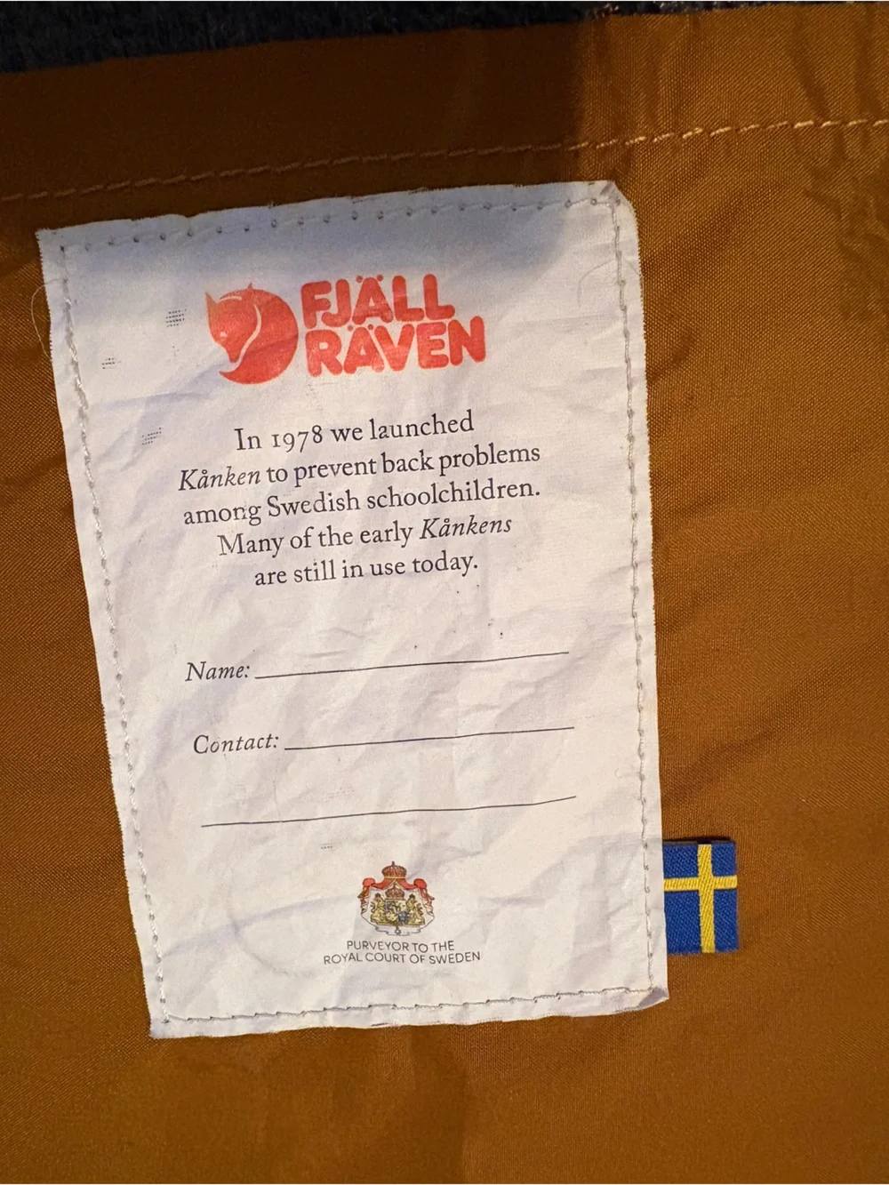 Embroidered Fjällräven Kånken Backpack in Acorn